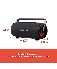 RadioShack Portable Outdoor Bluetooth Speaker 60W Rms Power With Dual Subwoofer IPX5 Gray True Wireless