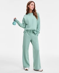 Id Ideology Women's Relaxed High-Rise Flare-Leg Fleece Pants, Macy's Exclusive