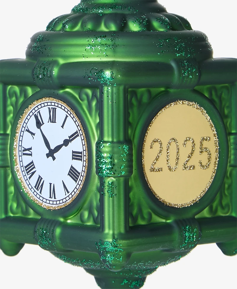 Holiday Lane Marshall Fields Green Clock Ornament, Macy's Exclusive