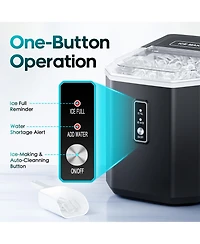 Sugift 26lbs/24H Portable Countertop Self-Cleaning Ice Maker, 9 Bullet Cubes in 6 Mins with Handle