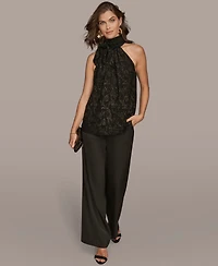 Donna Karan New York Women's Novelty Burnout Halter Top