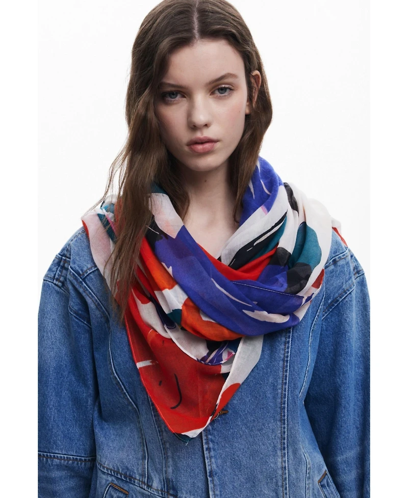 Desigual Women's Arty floral scarf
