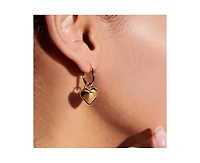 Freya Puffed Heart Drop Earrings in 14K Gold-Plated Sterling Silver