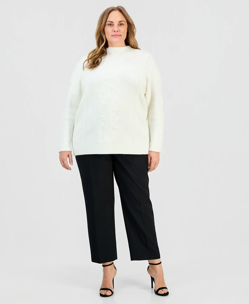 Anne Klein Plus Soutache Embroidered Sweater