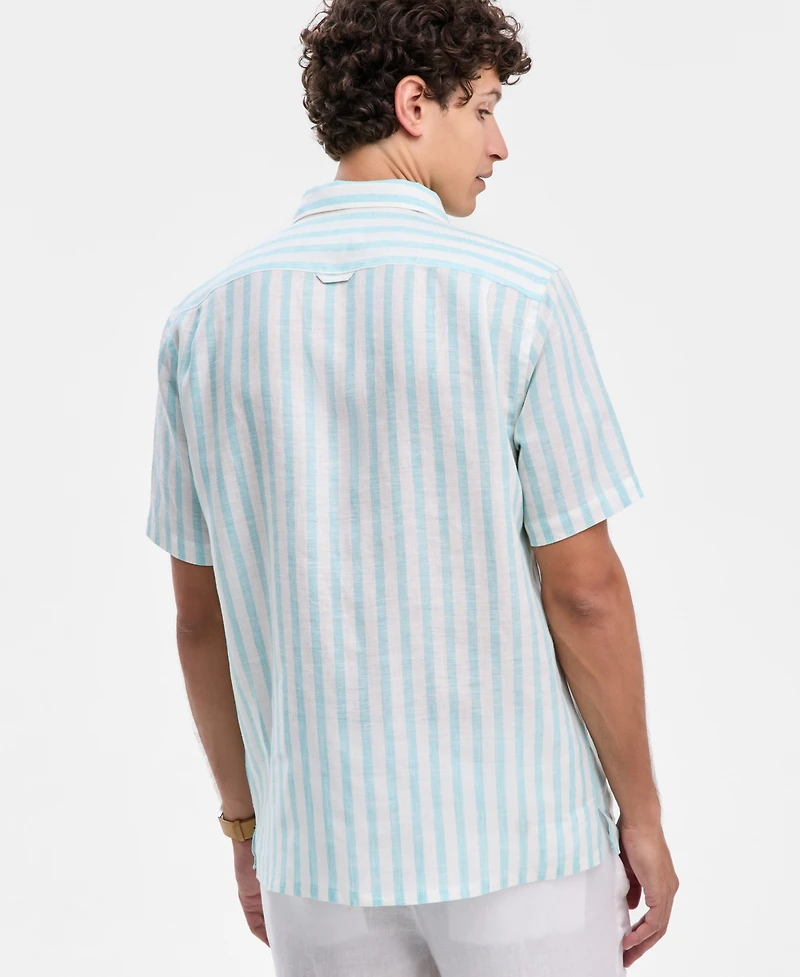 Club Room Men's Casa Regular-Fit Floral Button-Down Linen Shirt, Macy's Exclusive