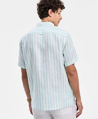 Club Room Men's Casa Regular-Fit Floral Button-Down Linen Shirt, Macy's Exclusive