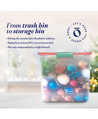 Homz 31 Qt Holiday Clear Plastic Storage Container w/ Latching Handles (4 Pack