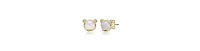 GiGiGirl 14K Gold Plated Mother Of Pearl & Clear Cubic Zirconia Bear Stud Earrings For Kids