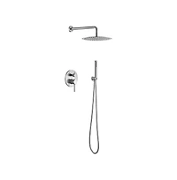 Rainsken Shower System, Wall Mounted Shower Faucet Set for Bathroom with High Pressure 10" Stainless Steel Rain Shower head Handheld Shower Set,