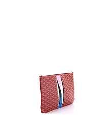 Pre-Owned Goyard Mm Senat Zip Pouch Printed Coated Canvas