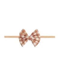 Sweet Wink Baby Girl's Gingham Printed Tulle Bow Baby Headband