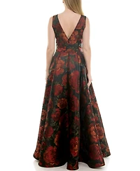 Taylor Women's Printed V-Neck Dress