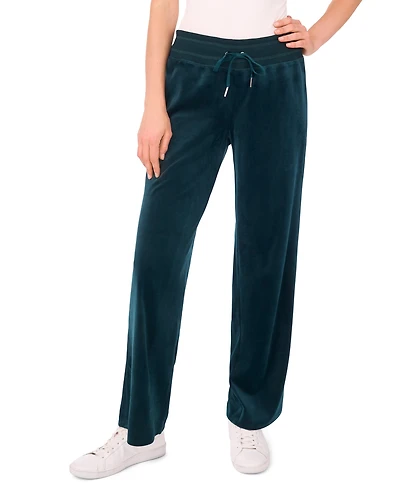 Vince Camuto Women's Velour Drawstring-Waist Straight-Leg Pants