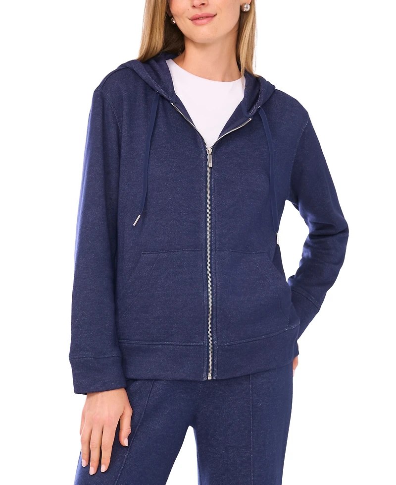Vince Camuto Women's Knit Zip-Front Hoodie Jacket