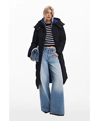 Desigual Women's Long padded jacket with belt