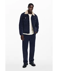 Desigual Men's Corduroy jacket with faux shearling collar