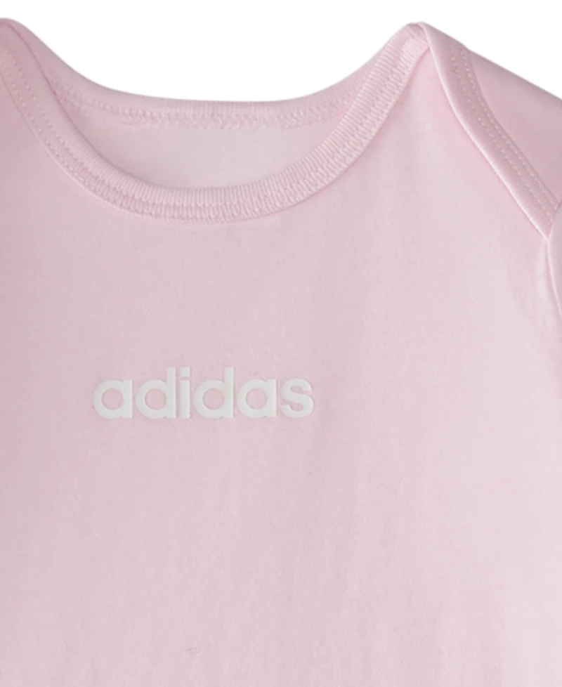 adidas Baby Girls 3-Piece Logo Bodysuits and Pants Set