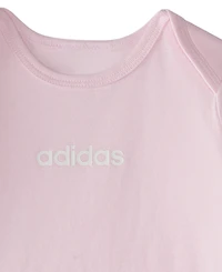 adidas Baby Girls 3-Piece Logo Bodysuits and Pants Set