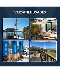 Yescom Universal Flag Pole Holder Deck Mount Bracket for Outside Fit 1" to 2 3/8" Pole