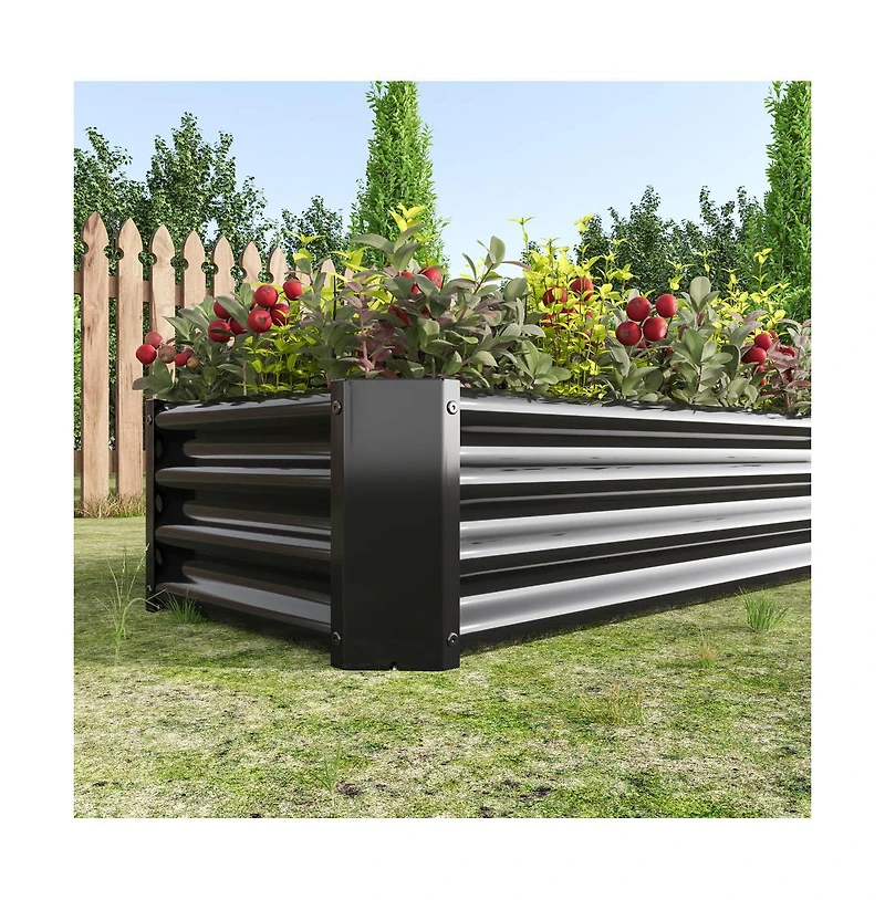 Chic Crate 4x2ft Black Metal Raised Garden Bed
