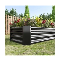 Chic Crate 4x2ft Black Metal Raised Garden Bed