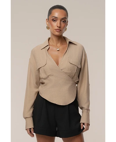 Jluxlabel Women's Drift Collared Cargo Top