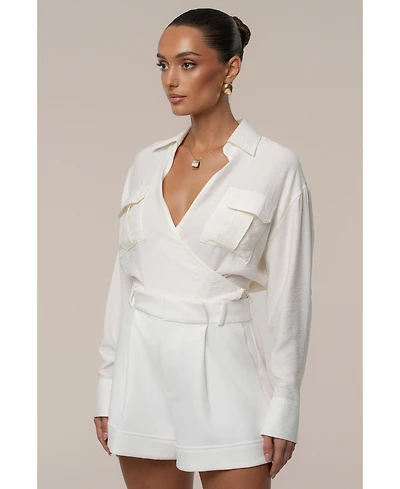 Jluxlabel Women's Drift Collared Cargo Top