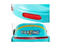 12V Electric Go-Kart for Kids Race Toy with Remote Control and Music - Blue