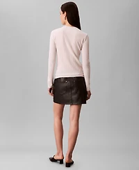 Calvin Klein Women's Long Sleeve Textured Knit Slim Top