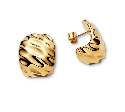 Pandora Rippled Wide Hoop Earrings