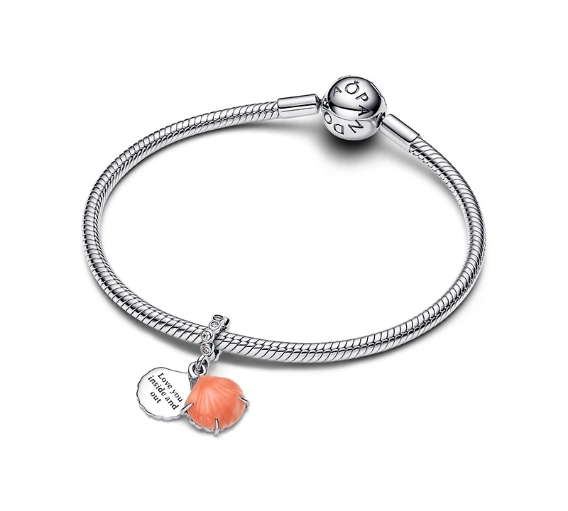 Pandora Coral Shell Double Dangle Charms