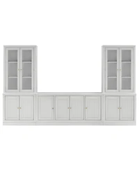 Furniture Amren 65" Wood 4 Door Console with Door Hutches and 2 Door Bases