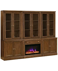 Furniture Amren 78" Wood 3 Door Hutches with 2 Base and Open Drawer