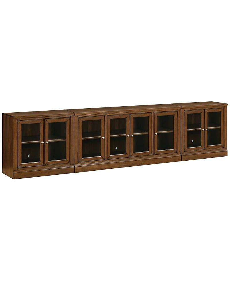 Furniture Amren 31" Wood 2 Door Console with Hutches and Bases