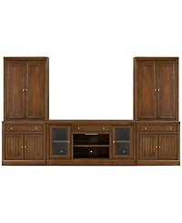 Furniture Amren 65" Wood 2 Door Console with 2 Door Hutches and 2 Door Bases with Drawers