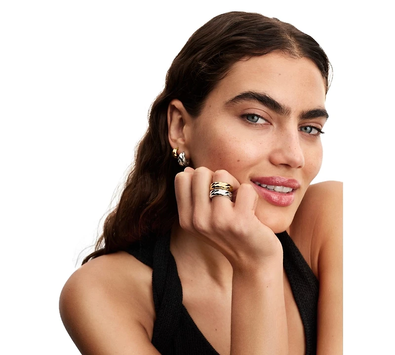 Pandora Rippled Small Hoop Earrings