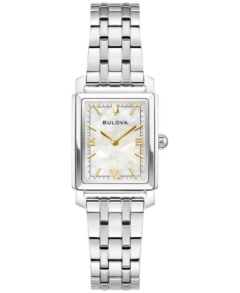 Bulova Women's Exclusive Classic Sutton Silver-Tone Stainless Steel Bracelet Watch, 21mm