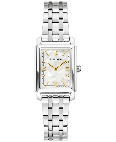 Bulova Women's Exclusive Classic Sutton Silver-Tone Stainless Steel Bracelet Watch, 21mm