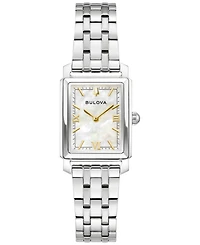 Bulova Women's Exclusive Classic Sutton Silver-Tone Stainless Steel Bracelet Watch, 21mm