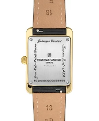 Frederique Constant Women's Carree Black Leather Strap Watch, 25.2mm