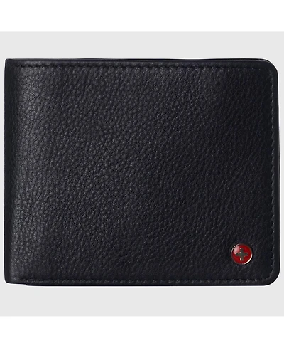 Alpine Swiss Mens Commuter Rfid Bifold Wallet 2 Id Windows Divided Bill Section