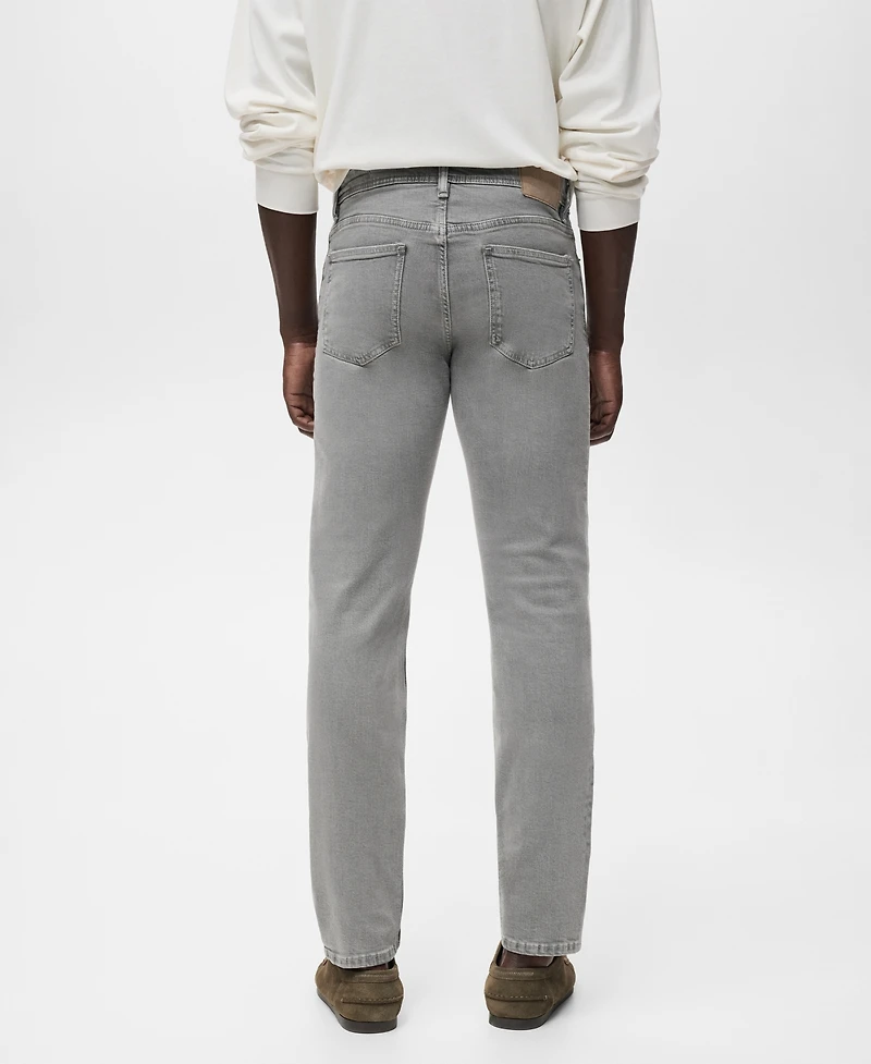 Mango Men's Jan Slim-Fit Gray-Wash Jeans