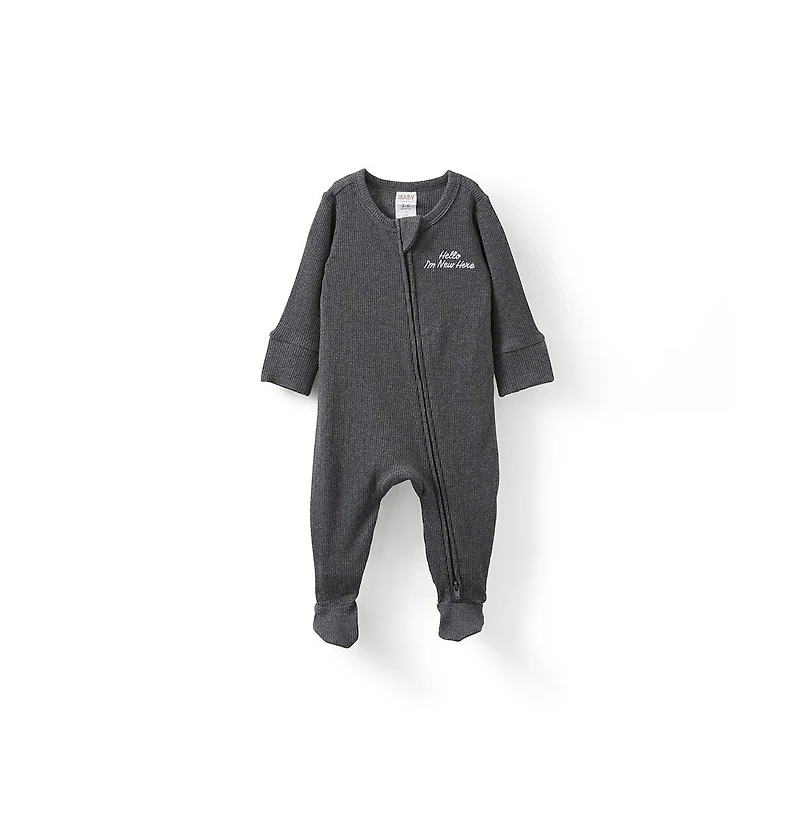 Cotton On Baby Boys Pointelle Zip All One Romper