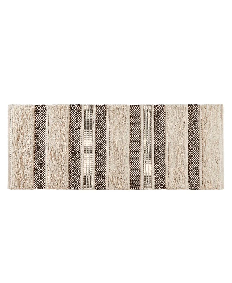 Ink+Ivy Asher Woven Texture Stripe Bath Rug