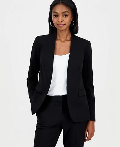 Bar Iii Women's Collarless Open-Front Bi-Stretch Blazer, Created for Macy's