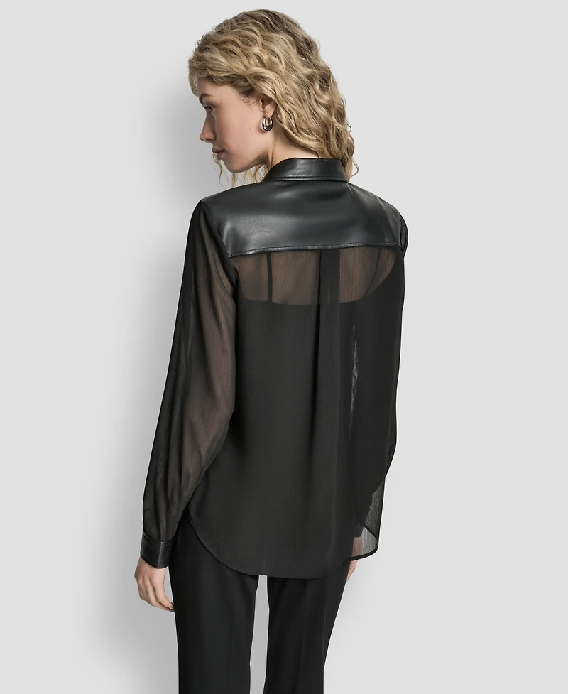 Dkny Petite Long-Sleeve Top