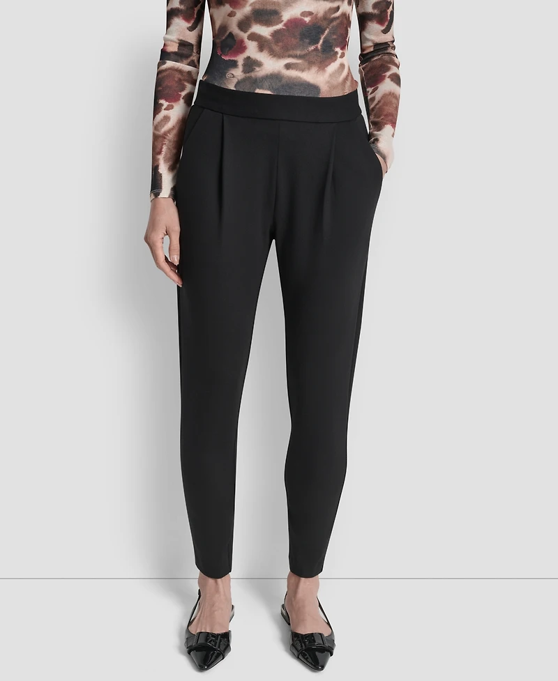 Dkny Women's Pleated Ponte Ankle Pants