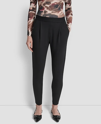 Dkny Women's Pleated Ponte Ankle Pants