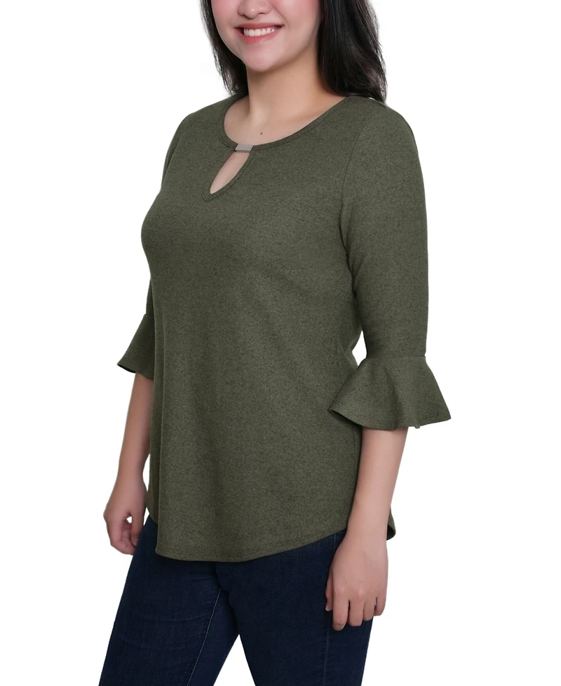 Ny Collection Women's 3/4 Bell Sleeve Pullover Top