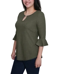 Ny Collection Women's 3/4 Bell Sleeve Pullover Top